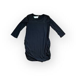 Stitch Fix Madigan Black Maternity Lace Shoulder Top
